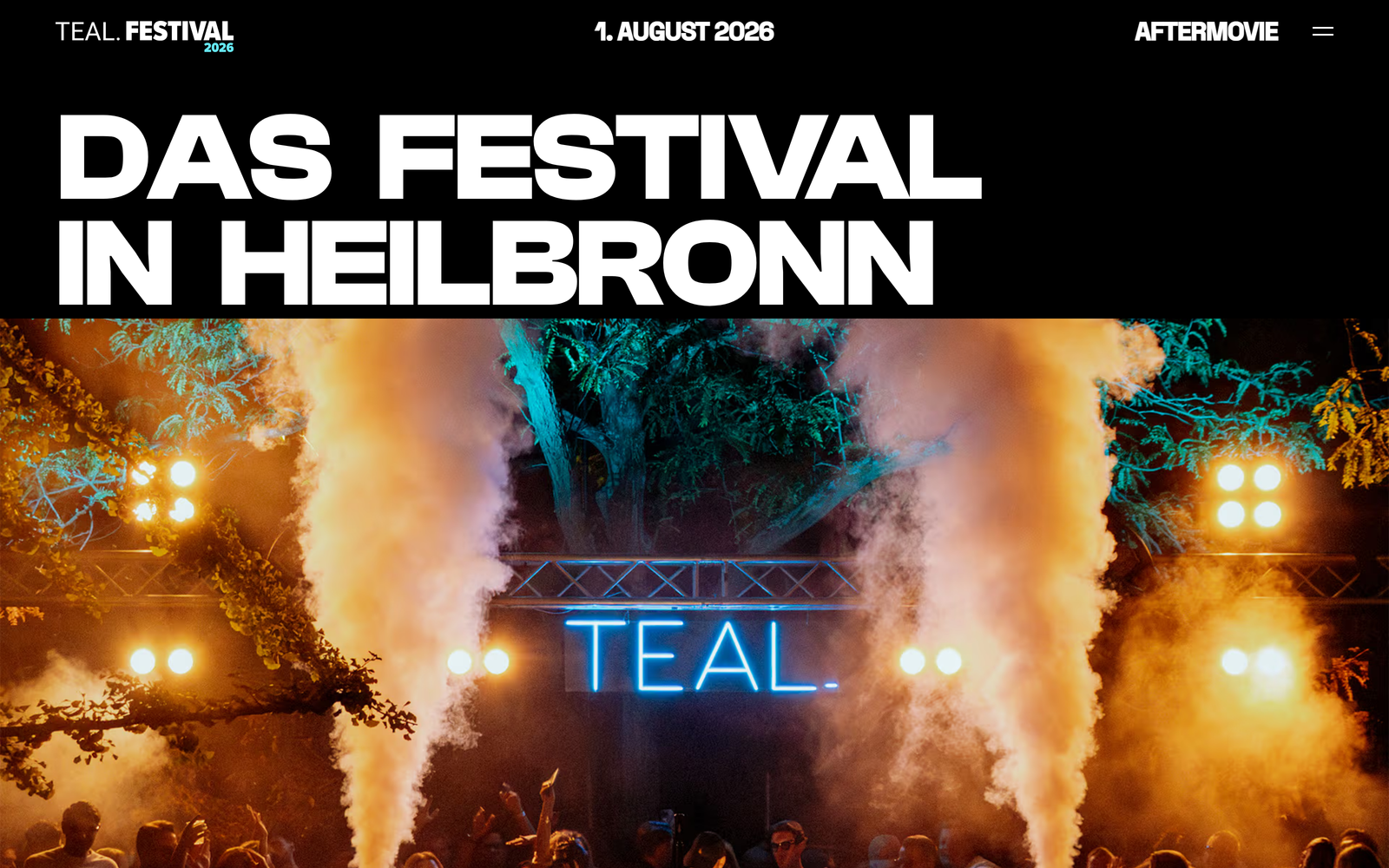 Startseite der Website von TEAL. Festival (Garrel & Kunde GmbH)